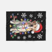 Yellow Labrador Retriever Christmas Tree Light Paj Fleece Deken (Voorkant (Horizontaal))