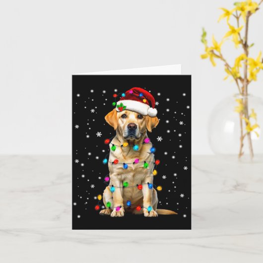 Yellow Labrador Retriever Christmas Tree Light Paj Kaart (Gele Bloem)
