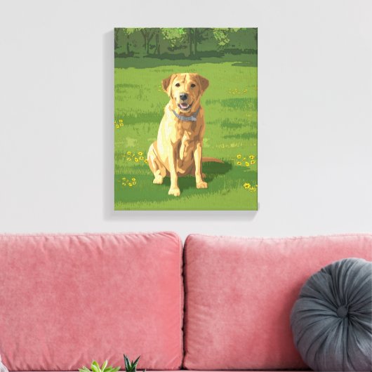 Yellow Labrador Retriever Dog Canvas Afdruk (Insitu (Woonkamer))