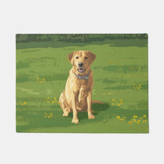 Yellow Labrador Retriever Dog Deurmat (Voorkant)