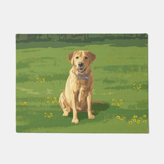 Yellow Labrador Retriever Dog Deurmat (Voorkant)