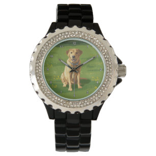 Yellow Labrador Retriever Dog Horloge