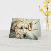Yellow Labrador Retriever Dog Kaart (Gele Bloem)
