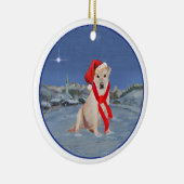 Yellow Labrador Retriever kerst Keramisch Ornament (Rechts)