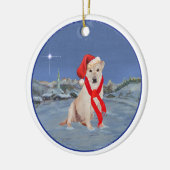 Yellow Labrador Retriever kerst Keramisch Ornament (Links)