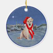 Yellow Labrador Retriever kerst Keramisch Ornament (Achterkant)