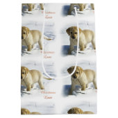 Yellow Labrador Retriever kerst Medium Cadeauzakje (Achterkant)