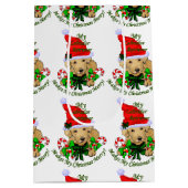 Yellow Labrador Retriever kerst Medium Cadeauzakje (Achterkant)