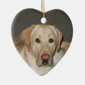 Yellow Labrador Retriever kerstversiering Keramisch Ornament (Rechts)