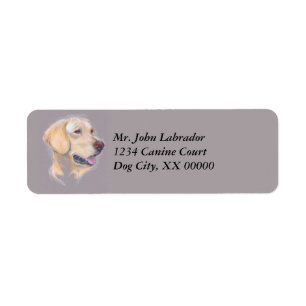 Yellow Labrador Retriever portret Etiket