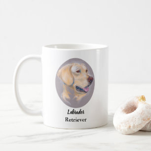 Yellow Labrador Retriever portret gepersonaliseerd Koffiemok