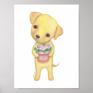 Yellow Labrador Retriever — Poster met uppy print