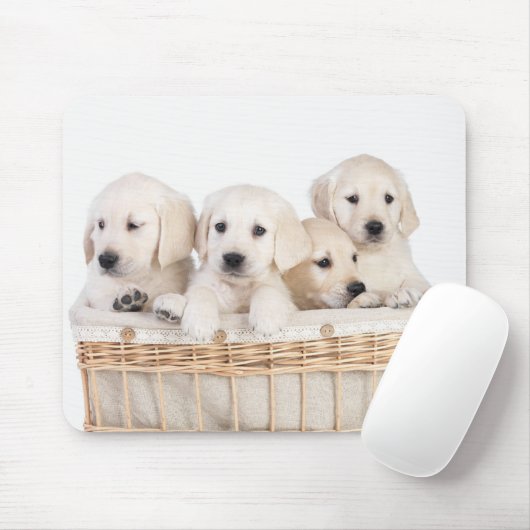 Yellow Labrador Retriever Puppies Mousepad Muismat (Met muis)
