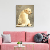 Yellow Labrador Retriever Puppy Canvas Afdruk (Insitu (Woonkamer))