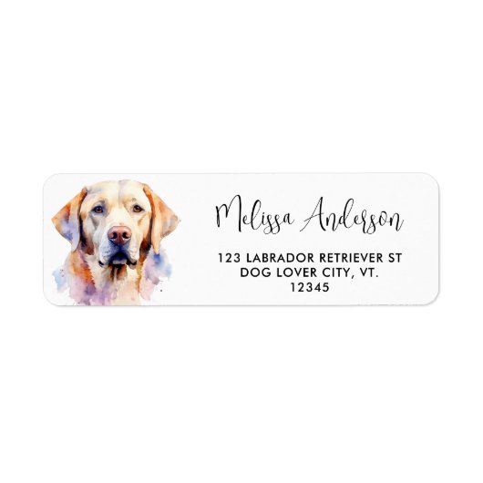 Yellow Labrador Retriever Schattige Dog Retouradre Etiket (Voorkant)