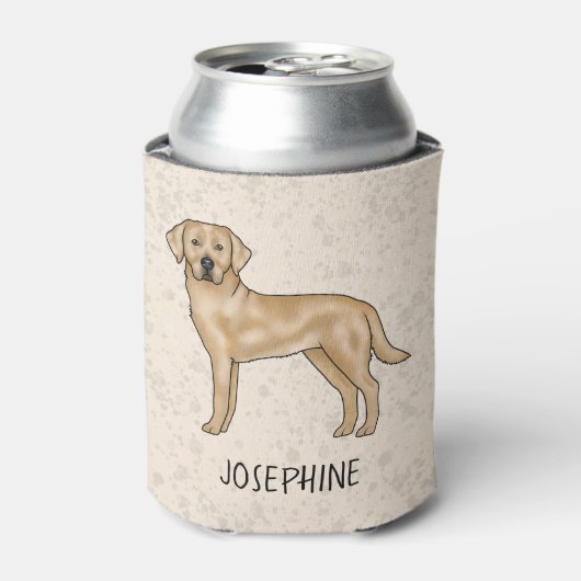 Yellow Labrador Retriever Schattige Lab Hond Aange Blikjeskoeler (Blikje Voorkant)