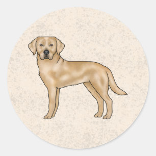 Yellow Labrador Retriever Schattige Lab Hond Beige Ronde Sticker