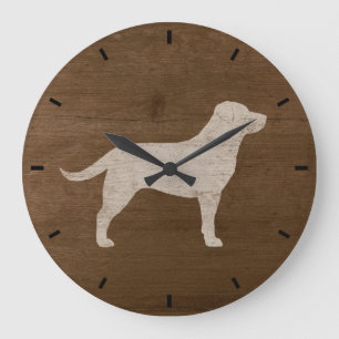 Yellow Labrador Retriever Silhouette Large Clock Grote Klok