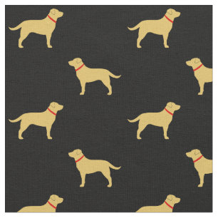 Yellow Labrador Retriever Silhouettes Collars Stof