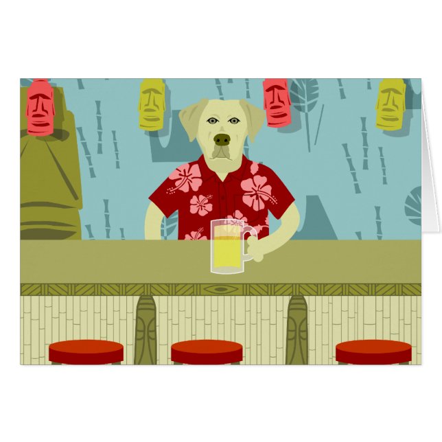 Yellow Labrador Retriever Tiki Bar (Voorkant Horizontaal)