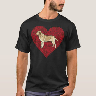 Yellow Labrador Retriever Valentijnsdag Love Fing T-shirt