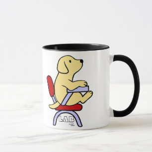 Yellow Labrador Student 1 Cartoon Mok