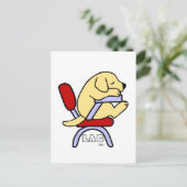 Yellow Labrador Student 2 Cartoon Briefkaart (Staand voorkant)