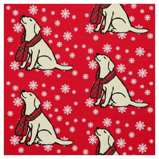 Yellow Labrador Tartan Scarf Stof (Swatch)