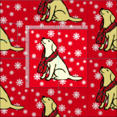 Yellow Labrador Tartan Scarf Stof (Delen)