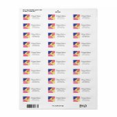 Yellow Labrador US Flag Retouradres Etiket (Full Sheet)