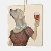 Yellow Labrador Wine Snob Keramisch Ornament (Links)