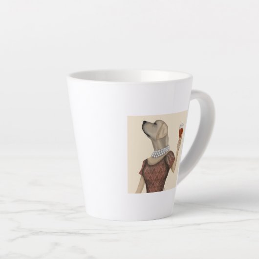 Yellow Labrador Wine Snob Latte Mok (Rechterhoek)