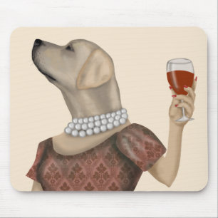 Yellow Labrador Wine Snob Muismat