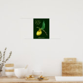 Yellow Lady Slipper Flower Voeg Jouw tekst toe Poster (Keuken)