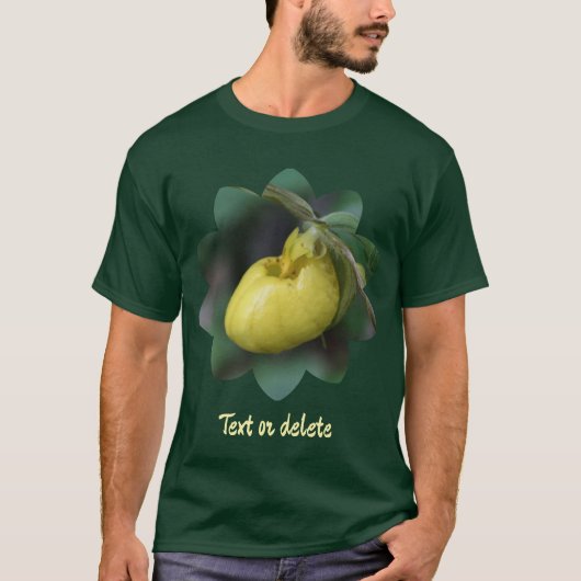 Yellow Lady Slipper Orchid Flower Personalized T-shirt (Voorkant)