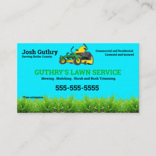Yellow Lawcare Zero Tourner Carte de visite de ton