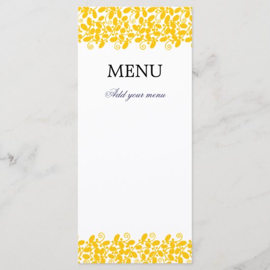 Yellow Leafy Menu (Voorkant)