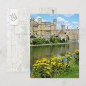 yellow Leeds Castle, Kent, Engeland bloemen Briefkaart (Voorkant / Achterkant)
