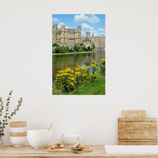 yellow Leeds Castle, Kent, Engeland bloemen Poster (Keuken)