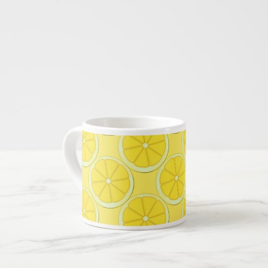 Yellow Lemon Design Bone China Espresso Mokken (Voorkant links)