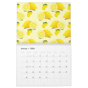 Yellow Lemon Pattern Kalender