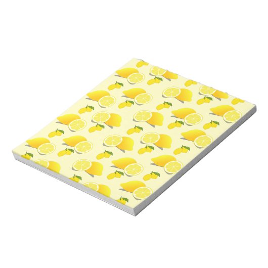 Yellow Lemon Pattern Notitieblok (Gedraaid)