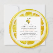 Yellow Lemon Slice | Grappig uniek Baby shower Kaart (Voorkant)