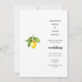 Yellow Lemon Wedding Invitation Kaart (Voorkant)