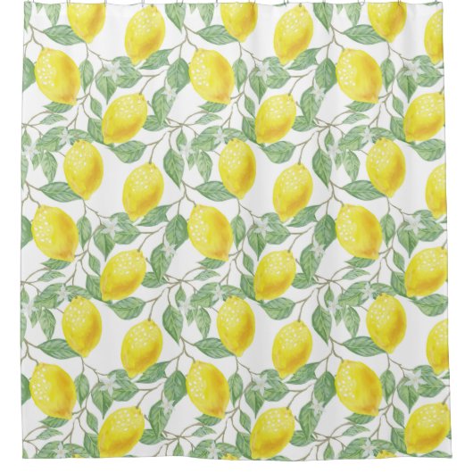Yellow Lemons Pattern Douchegordijn (Voorkant)