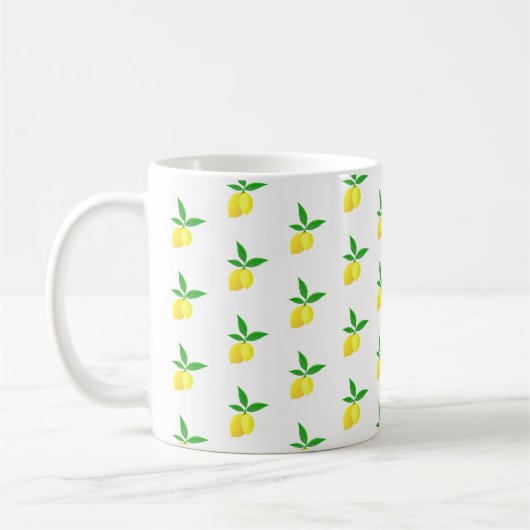 Yellow Lemons Squeeze the Day! Coffee Mug (Gauche)