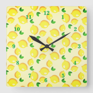 Yellow Lemons Wall klok