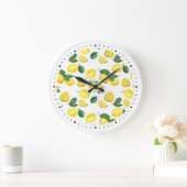 Yellow Lemons Watercolor Pattern Grote Klok (Huis)