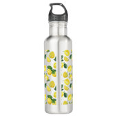 Yellow Lemons Watercolor Pattern Waterfles (Achterkant)