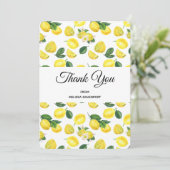 Yellow Lemons Waterverf Pattern Hartelijk dank Bedankkaart (Staand voorkant)